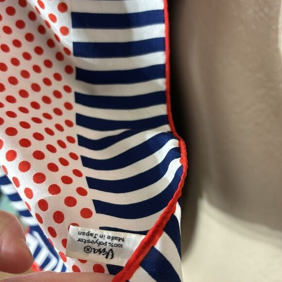 Vera by Vera neuman rectangle scarf patriotic 4th of July polka dot stripe - Picture 2 of 4